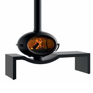 Estufa de leña Brio sobre Bancada