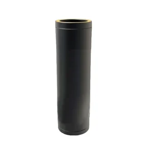0.50 Mts - Tubo de Acero Inoxidable Doble Negro Superior Abierto