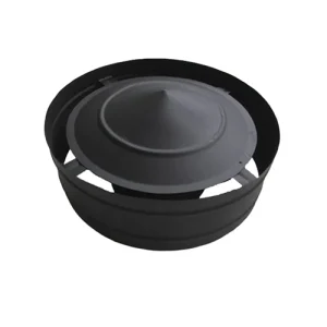 Sombrero Acero Inoxidable Negro Superior con Ala abierto